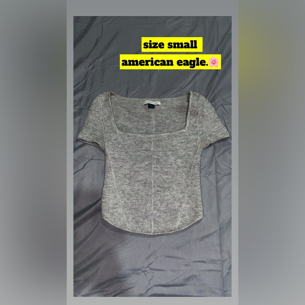 American Eagle Outfitters Gray Knit Blouse